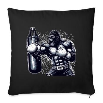 Boxender Gorilla - Sofakissenbezug 45 x 45 cm - Schwarz - Vorne