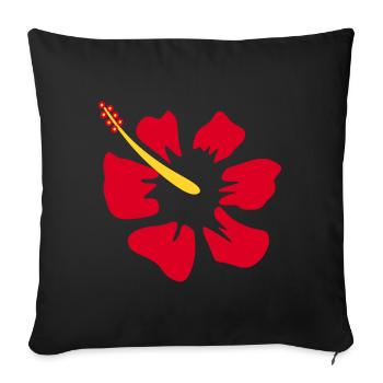 Flower red red flowers red red flowers hibiscus - Sofa pillowcase 17,3'' x 17,3'' (45 x 45 cm) - black - Front