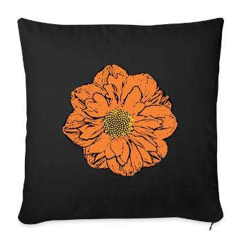 Flower Gift - Sofa pillowcase 17,3'' x 17,3'' (45 x 45 cm) - black - Front