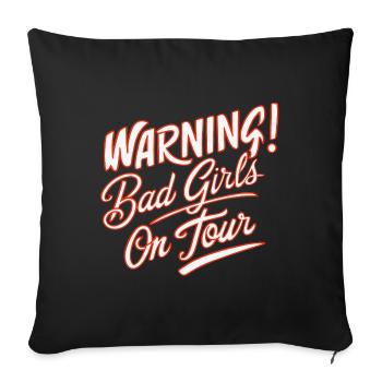 Girls on Tour Attention Women on Tour - Sofa pillowcase 17,3'' x 17,3'' (45 x 45 cm) - black - Front