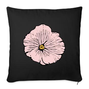 Flower Pink Pink Flower Flowers Pink Pink Flowers - Sofa pillowcase 17,3'' x 17,3'' (45 x 45 cm) - black - Front