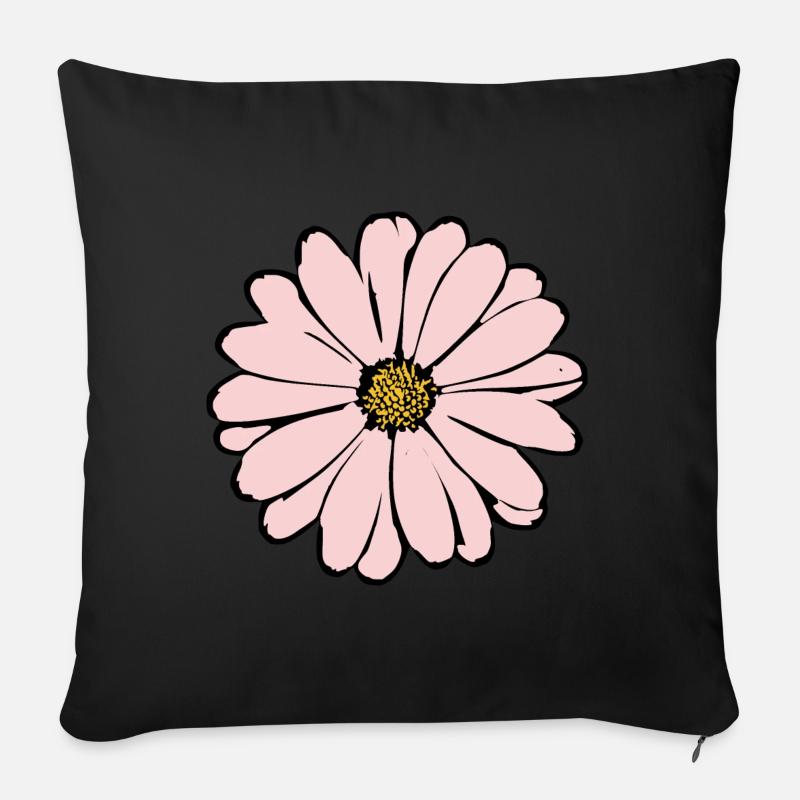Blume rosa pinke Blume Blumen pink rosa Blumen - Sofakissenbezug 45 x 45 cm - Schwarz