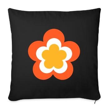 70s Flower Hippie Festival Costume - Sofa pillowcase 17,3'' x 17,3'' (45 x 45 cm) - black - Front