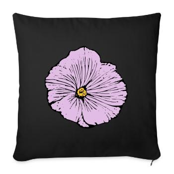 Flower pastel flower flowers pastel flowers lilac - Sofa pillowcase 17,3'' x 17,3'' (45 x 45 cm) - black - Front