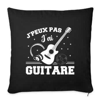 Je Peux Pas J ai Guitare - Housse de coussin décorative 45 x 45 cm - noir - Devant
