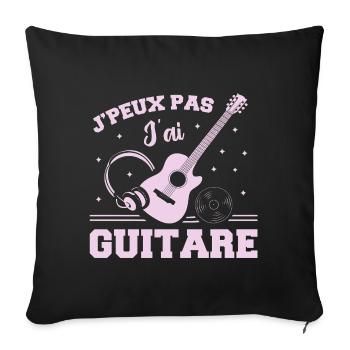 Je Peux Pas J ai Guitare - Housse de coussin décorative 45 x 45 cm - noir - Devant