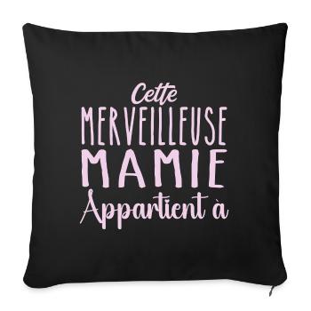 Cette merveilleuse mamie appartient à personnalisé - Housse de coussin décorative 45 x 45 cm - noir - Devant