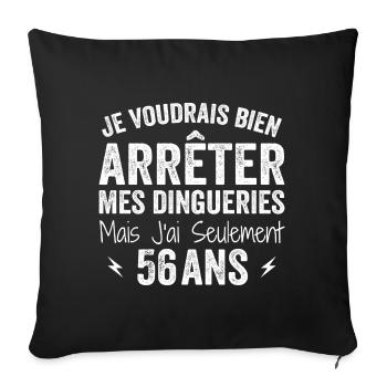 56th Birthday Gift Funny 56 Years - Sofa pillowcase 17,3'' x 17,3'' (45 x 45 cm) - black - Front