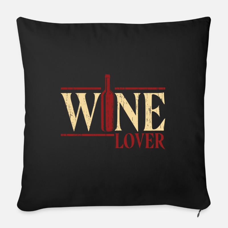 Wein - Sofakissenbezug 45 x 45 cm - Schwarz
