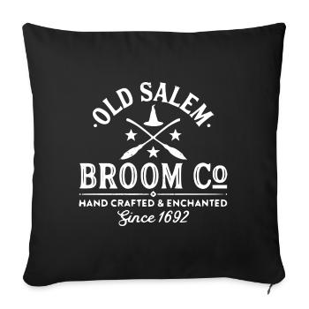 Joyeux Halloween! Thé Old Salem Broom Co. - Housse de coussin décorative 45 x 45 cm - noir - Devant