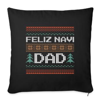Feliz Navi Dad - Sofa pillowcase 17,3'' x 17,3'' (45 x 45 cm) - black - Front