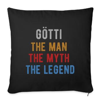 Götti Firmgötti Taufgötti Götti Questions - Sofa pillowcase 17,3'' x 17,3'' (45 x 45 cm) - black - Front