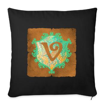 E 36 V - Housse de coussin décorative 45 x 45 cm - noir - Devant
