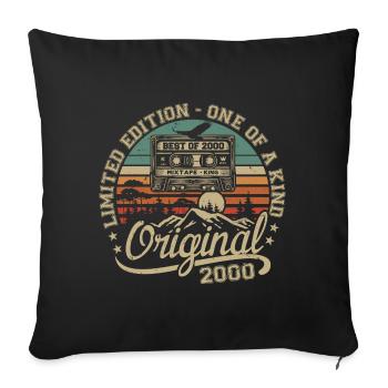 Vintage 2000 Birthday Gift 2000 Retro 2000 - Sofa pillowcase 17,3'' x 17,3'' (45 x 45 cm) - black - Front