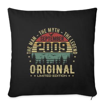 Original Birthday 2009 - Gift September 2009 - Sofa pillowcase 17,3'' x 17,3'' (45 x 45 cm) - black - Front