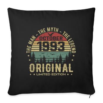 Geburtstagsgeschenk für Männer 1993 Oktober 1993 - Sofakissenbezug 45 x 45 cm - Schwarz - Vorne