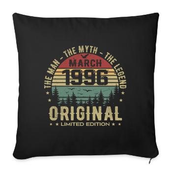 Gift for the 29th Anniversary Original March 1996 - Sofa pillowcase 17,3'' x 17,3'' (45 x 45 cm) - black - Front