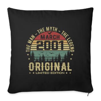 Original 24th Anniversary Gift March 2001 - Sofa pillowcase 17,3'' x 17,3'' (45 x 45 cm) - black - Front