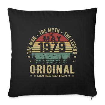 May 1979 46th Anniversary Gift May 1979 May 1979 - Sofa pillowcase 17,3'' x 17,3'' (45 x 45 cm) - black - Front
