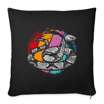 Serpent de reptile - Housse de coussin décorative 45 x 45 cm - noir - Devant