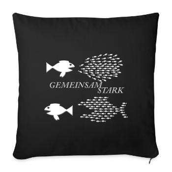 Strong Together - Teamwork - School of Fish Nature - Sofa pillowcase 17,3'' x 17,3'' (45 x 45 cm) - black - Front