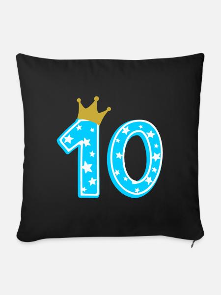 10 Krone 10. Geburtstag 10 Jahre - Sofakissenbezug 45 x 45 cm - Schwarz