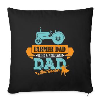 Landwirt Trekker Traktor Vater Papa coole - Sofakissenbezug 45 x 45 cm - Schwarz - Vorne