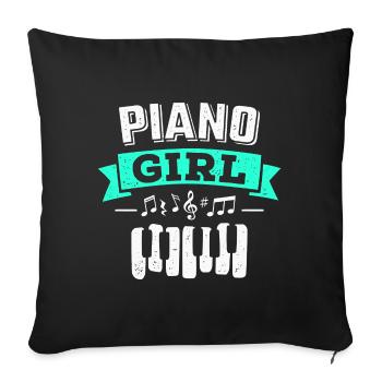 Piano Music Pianist Sheet Music - Sofa pillowcase 17,3'' x 17,3'' (45 x 45 cm) - black - Front