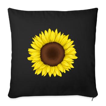 Sonnenblume - Sofakissenbezug 45 x 45 cm - Schwarz - Vorne