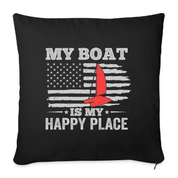 Catamaran Captain Sailboat - Sofa pillowcase 17,3'' x 17,3'' (45 x 45 cm) - black - Front