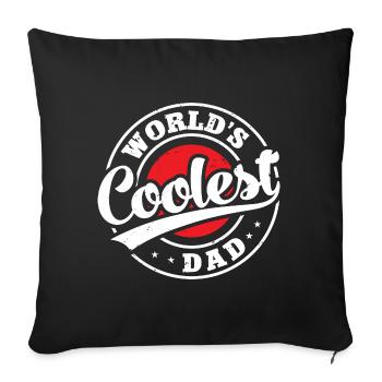 World's Coolest Dad Promoted to Father - Sofa pillowcase 17,3'' x 17,3'' (45 x 45 cm) - black - Front