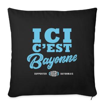 Rugby Supporter Rugby Bayonne Bayonnais - Housse de coussin décorative 45 x 45 cm - noir - Devant