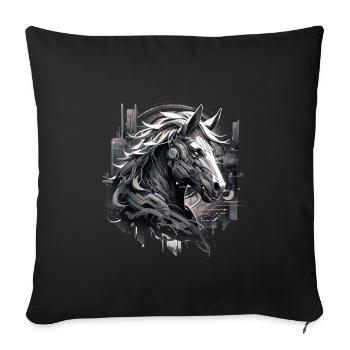Mecha Animal Tiger Wolf Fox Dino Bear Cyborg - Sofa pillowcase 17,3'' x 17,3'' (45 x 45 cm) - black - Front