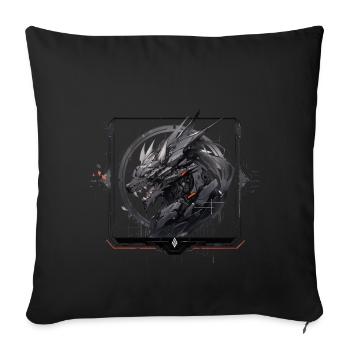 Mecha Animal Tiger Wolf Fox Dino Bear Cyborg - Sofa pillowcase 17,3'' x 17,3'' (45 x 45 cm) - black - Front