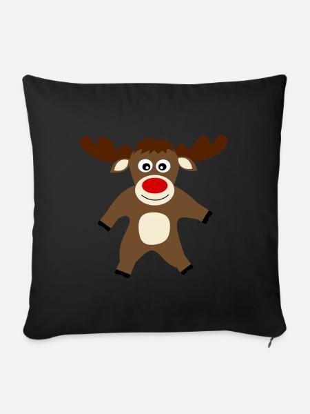 Rentier Elche Geschenkideen Weihnachten - Sofakissenbezug 45 x 45 cm - Schwarz
