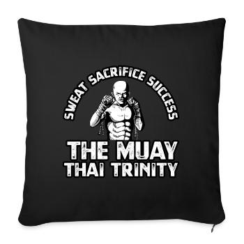 Sweat Sacrifice Succès La trinité Muay Thai - Housse de coussin décorative 45 x 45 cm - noir - Devant