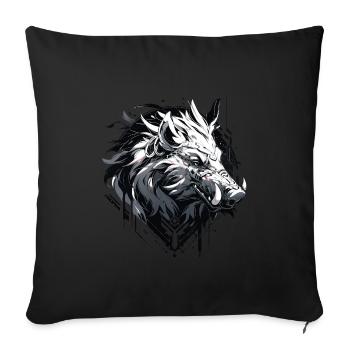 Mecha Animal Tiger Wolf Fox Dino Bear Cyborg - Sofa pillowcase 17,3'' x 17,3'' (45 x 45 cm) - black - Front