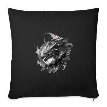 Mecha Animal : tigre, loup, renard, dinosaure, - Housse de coussin décorative 45 x 45 cm - noir - Devant