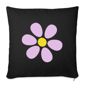 Flower pastel flower flowers pastel flowers lilac - Sofa pillowcase 17,3'' x 17,3'' (45 x 45 cm) - black - Front