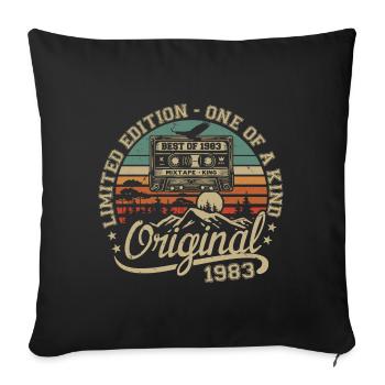 Jahrgang 1983 Geburtstagsgeschenk 1983 Retro 1983 - Sofakissenbezug 45 x 45 cm - Schwarz - Vorne