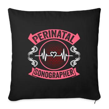 Perinatal Sonographer Ultrasound Tech US U/S OB - Housse de coussin décorative 45 x 45 cm - noir - Devant
