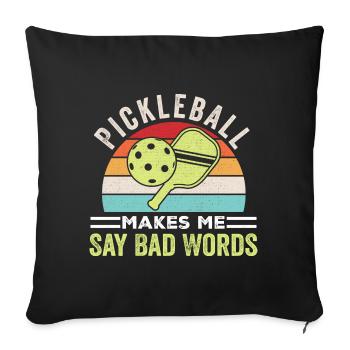 Pickleball Make Me Say Bad Words - Housse de coussin décorative 45 x 45 cm - noir - Devant
