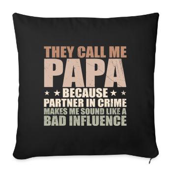 Perfect Gift for Dad - Sofa pillowcase 17,3'' x 17,3'' (45 x 45 cm) - black - Front