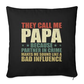 Perfect Gift for Dad - Sofa pillowcase 17,3'' x 17,3'' (45 x 45 cm) - black - Front
