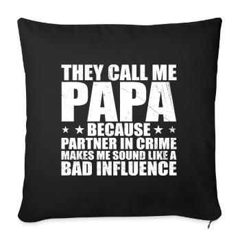 Perfect Gift for Dad - Sofa pillowcase 17,3'' x 17,3'' (45 x 45 cm) - black - Front
