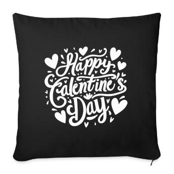 Bonne fête de la Galentine - Housse de coussin décorative 45 x 45 cm - noir - Devant