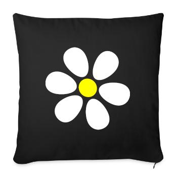 Flower White White Flower Flowers Daisies - Sofa pillowcase 17,3'' x 17,3'' (45 x 45 cm) - black - Front