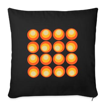 70s Pattern Retro Hippie Flowers Power - Sofa pillowcase 17,3'' x 17,3'' (45 x 45 cm) - black - Front