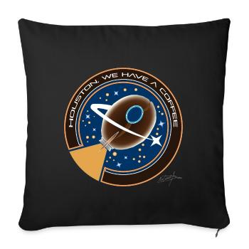 D19 Houston we have a coffee - Sofa pillowcase 17,3'' x 17,3'' (45 x 45 cm) - black - Front