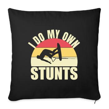 I Do My Own Stunts - Retro Waterskiing - Sofa pillowcase 17,3'' x 17,3'' (45 x 45 cm) - black - Front